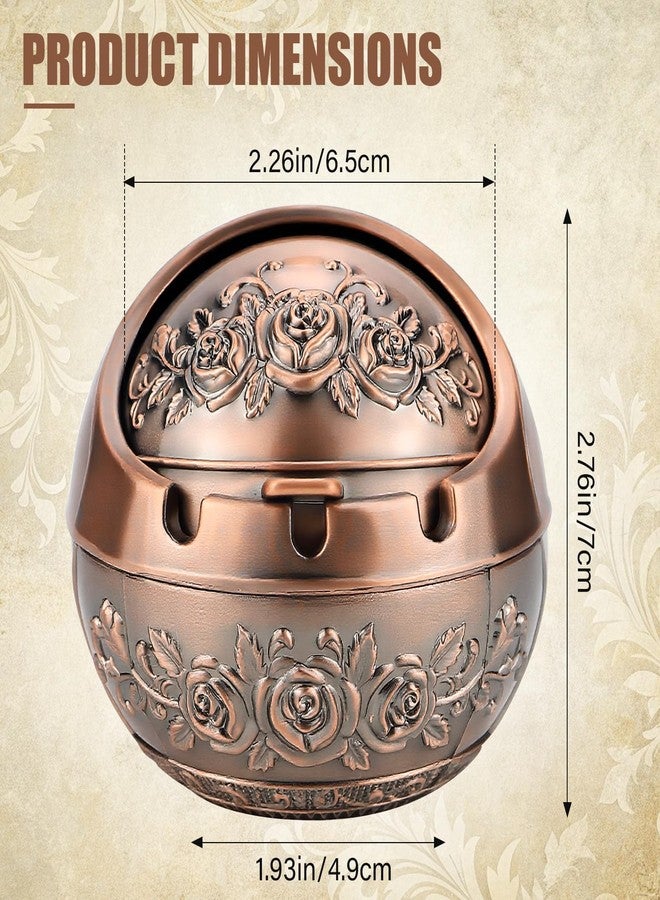 LCJAOF Vintage Ashtray With Lid Portable Cigar Ashtray Windproof Outdoor and Indoor Decorative for Men Women Home Office - Image 2